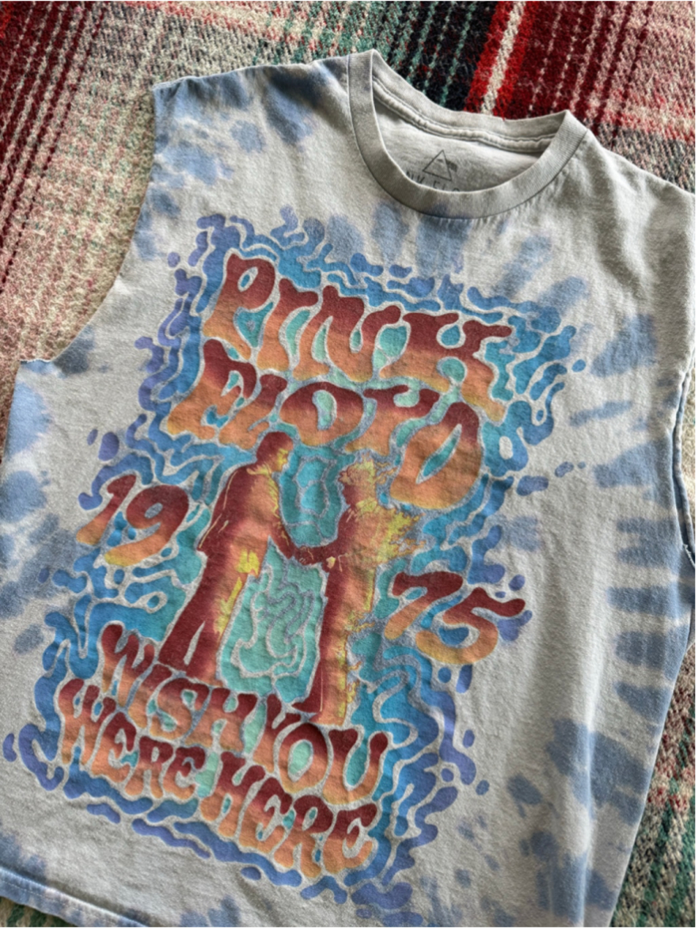 Pink Floyd Wish You Were Here Tie Dye Muscle Tee L